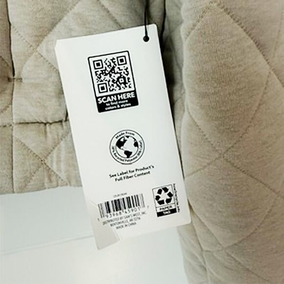 Member's Mark Beige Soft Quilted Full-Zip Bomber Jacket Women's Medium NWT - Picture 3 of 7